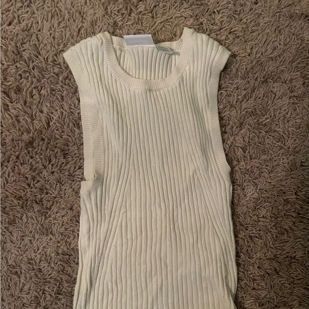Super soft cream knit tank top